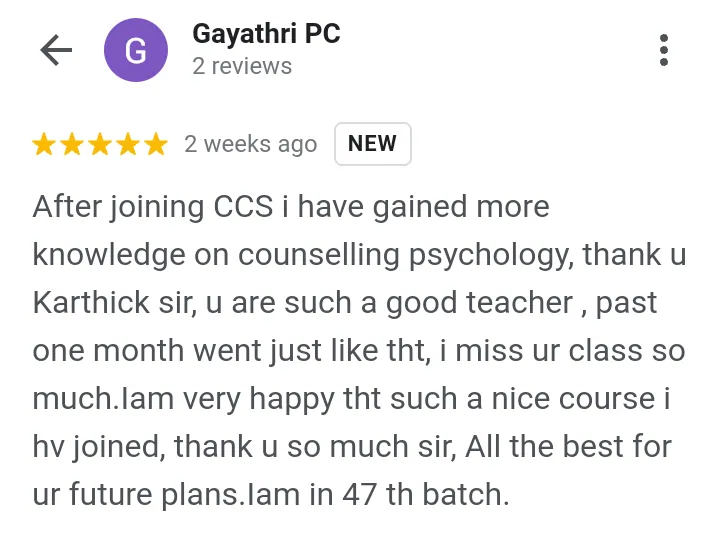 Course Testimonials - Gayathri