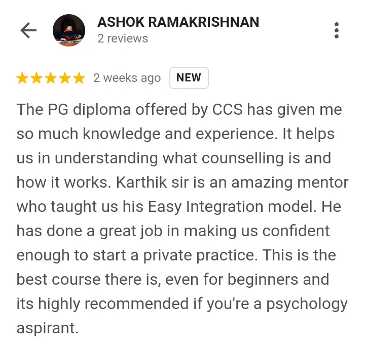 Course Testimonials - Ashok