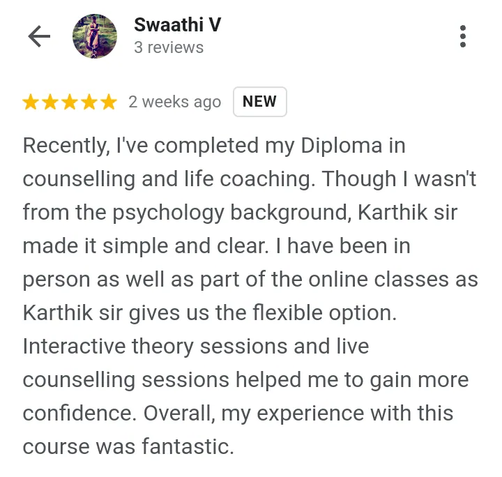 Course Testimonials - Swathi