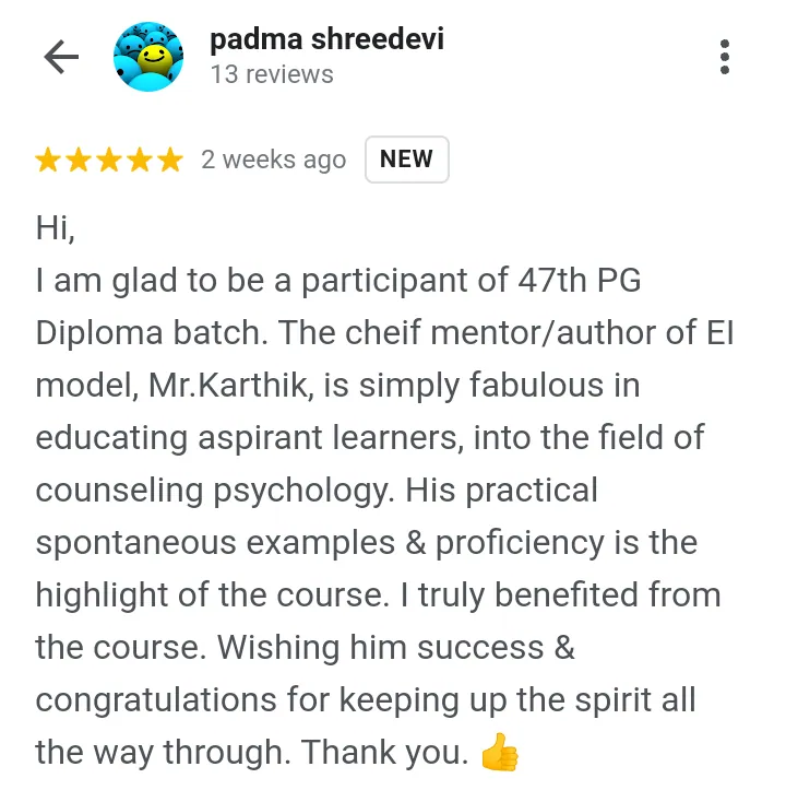 Course Testimonials - Padma