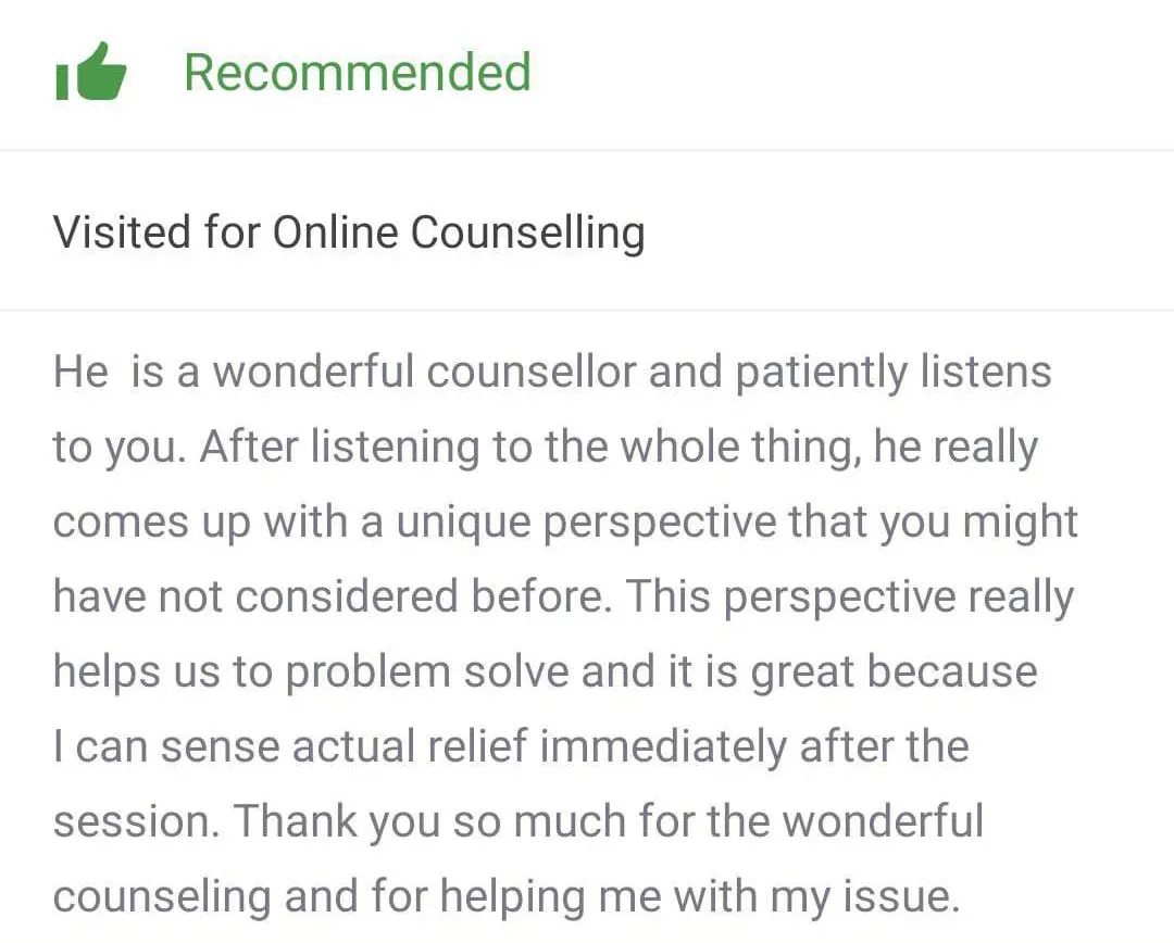 Testimonials - Counselling