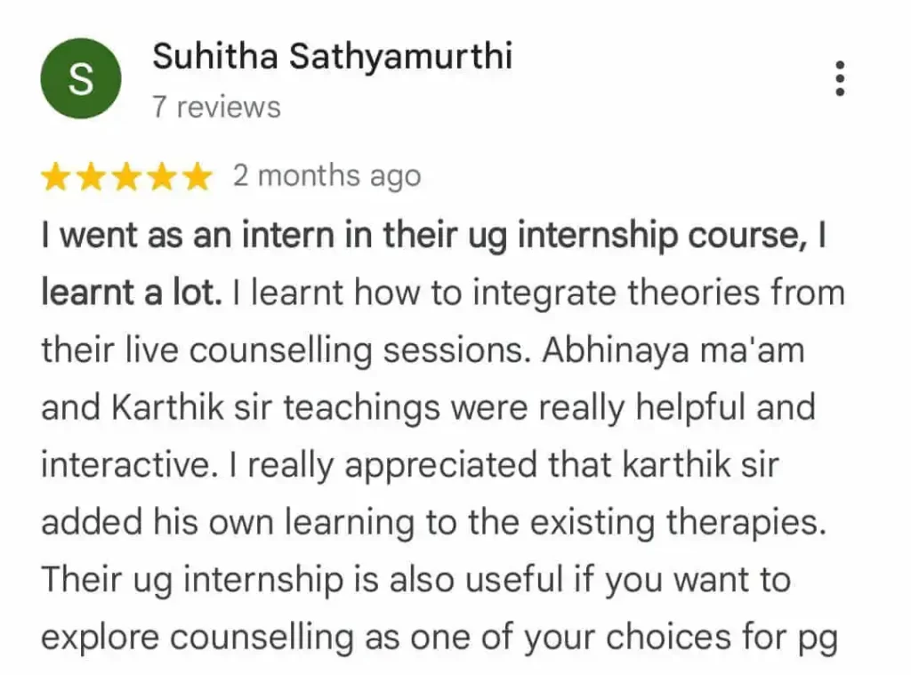 Testimonials - Suhitha Sathyamurthi