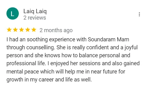 Counselling Testimonials - Laiq Laiq